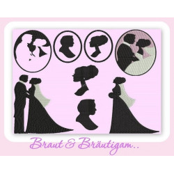 Stickserie - Hochzeit Silhouette